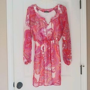 🌺 Beautiful Bright Printed 🦋 Flowey Dress Size 3